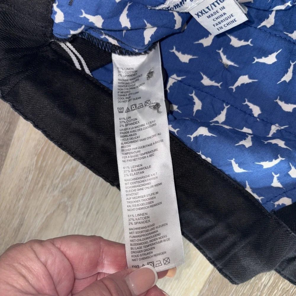 Tommy Bahama Men's Beach Coast Stretch Linen/Cotton Pants XXLT Resort Wear Black